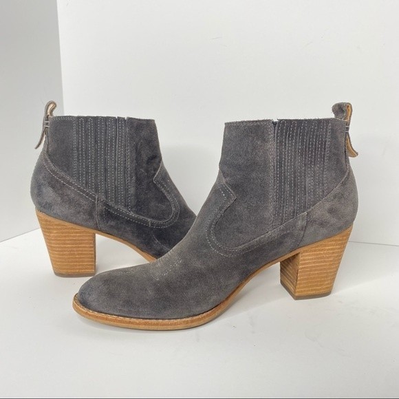 Dolce Vita Jones Cowboy Boots Ankle Suede Heeled Western Bohemian - Picture 4 of 7